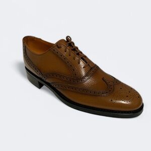 NWOT Vintage John Howard Handcrafted Leather Oxford Shoes In Brown | Size 9.5